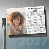 2027 Magnetic Calendar - Photo Year View Modern