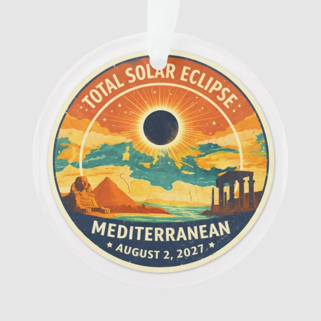 2027 Mediterranean Solar Eclipse Ornament (Front)