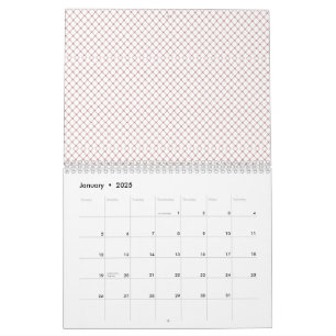 2027 Minimalist Calendar Red Grid Home Decor