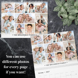 2027 Minimalist Family Photo Collage Calendar