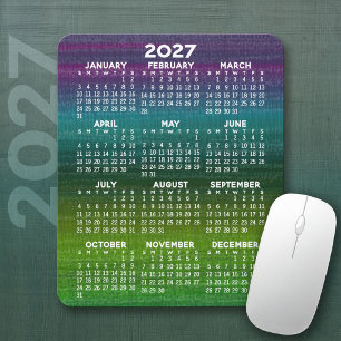 2027 Modern Abstract Calendar Vertical Mouse Pad