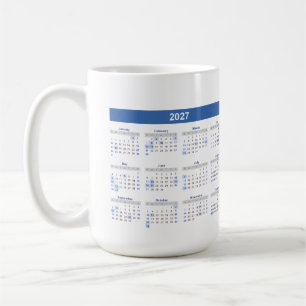 2027 Monthly Calendar Double Sided Coffee Mug