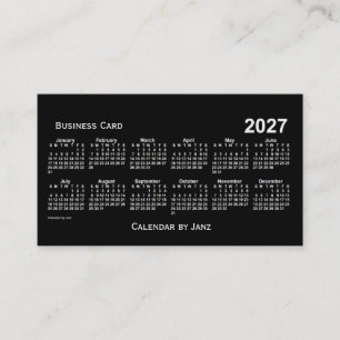 2027 Neon White Calendar by Janz Business Card