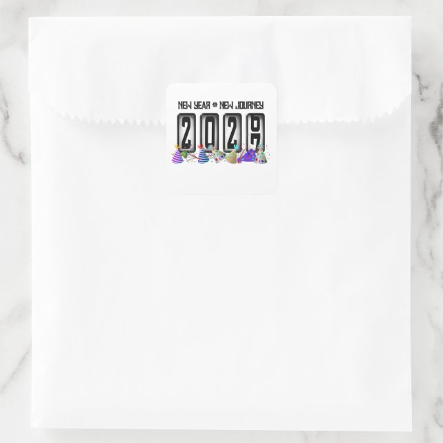 2027 New Years Odometer Square Sticker (Bag)