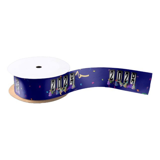 2027 Odometer Happy New Year Satin Ribbon (Spool)