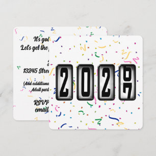 2027 Odometer New Years Party Invitation