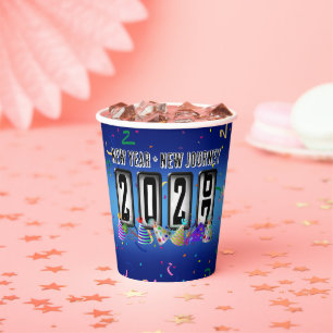 2027 Odometer New Years Party Paper Cups