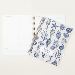 2027 Personalized Blue Nautical Ocean Planner