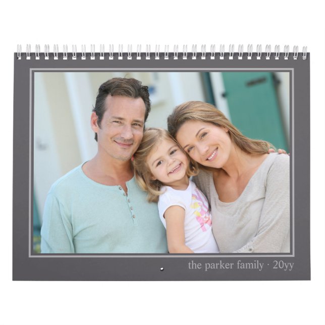 2027 Photo Calendar with Picture per Month Grey (Cover)
