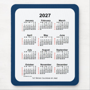 2027 Police Box Blue 52 Week Calendar by Janz Mouse Pad