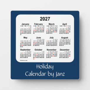 2027 Police Box Blue Holiday Calendar by Janz Plaque