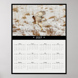 2027 Red-tailed Hawk Wall Calendar - Sky Guardian Poster