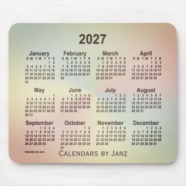 2027 San Telmo Rainbow Calendar by Janz Mouse Pad (Front)