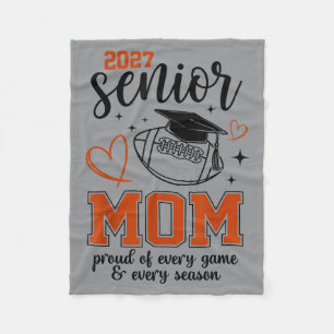 2027 Senior Football Mom Proud Family Graduation Fleece Blanket