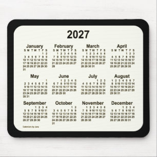 2027 Sepia on Black Calendar by Janz Two Tone Mouse Pad