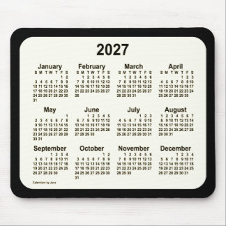 2027 Sepia on Black Calendar by Janz Two Tone Mouse Pad