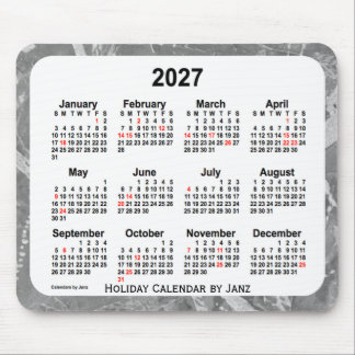 2027 Silver Holiday Art Calendar by Janz Mouse Pad