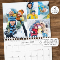 2027 Simple Custom Photo Collage 4 Per Month