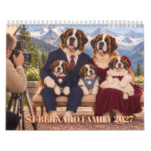 2027 St Bernard Family Wall Calendar