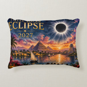 2027 Total Solar Eclipse Egypt Accent Pillow