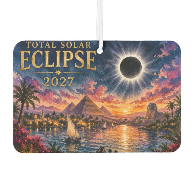 2027 Total Solar Eclipse Egypt Air Freshener (Front)