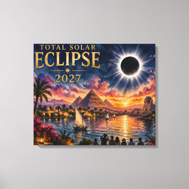 2027 Total Solar Eclipse Egypt Canvas Print (Front)