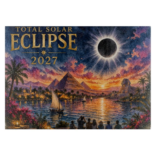 2027 Total Solar Eclipse Egypt Cutting Board (Front)