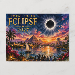 2027 Total Solar Eclipse Egypt Holiday Postcard
