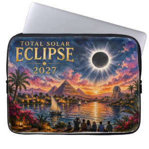 2027 Total Solar Eclipse Egypt Laptop Sleeve