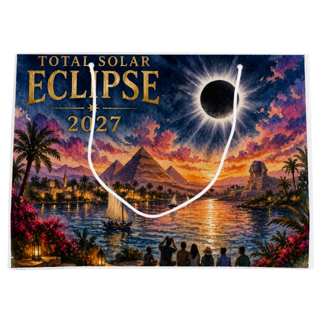 2027 Total Solar Eclipse Egypt Large Gift Bag (Front)