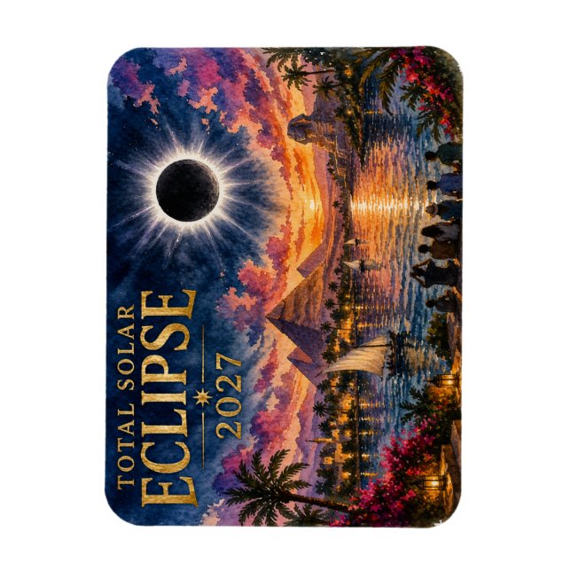 2027 Total Solar Eclipse Egypt Magnet (Vertical)