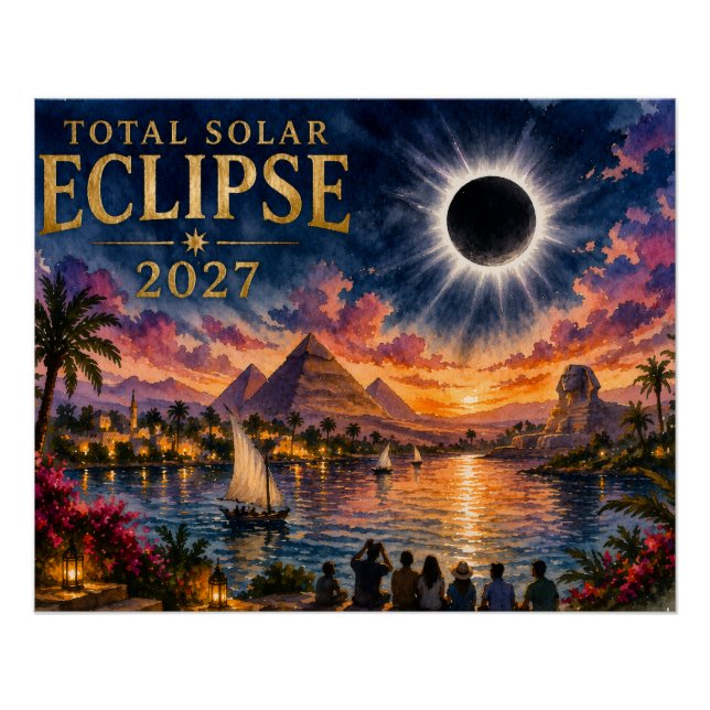2027 Total Solar Eclipse Egypt Poster (Front)