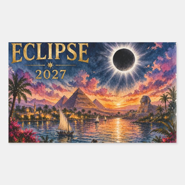 2027 Total Solar Eclipse Egypt Sticker (Front)