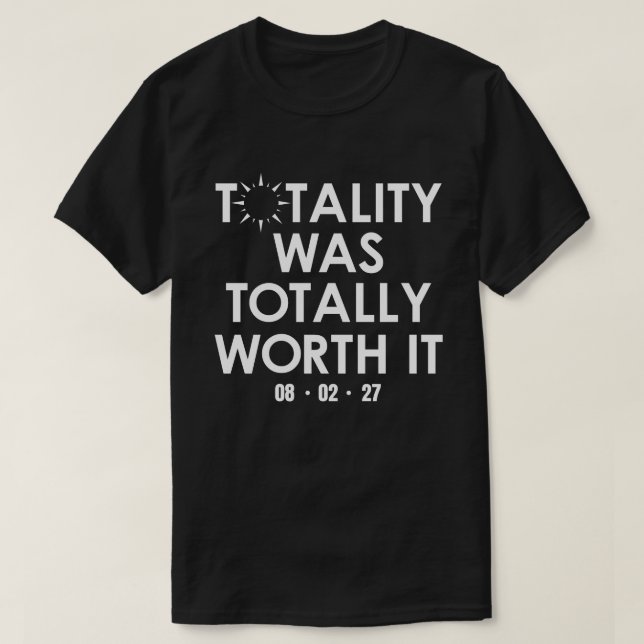 2027 Total Solar Eclipse Totality T-Shirt (Design Front)