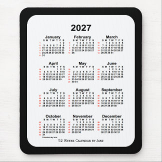 2027 Two Tone Black 52 Week Calendar by Janz Mouse Pad