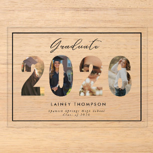 2027 Typography 4 Image Acrylic Graduation Invitations