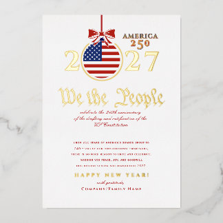 2027 "We the People" US Constitution America 250 R Foil Holiday Card
