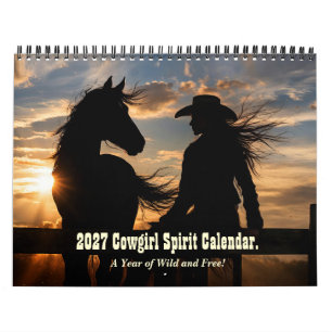 2027 Western Cowgirl Country Spirit Calendar
