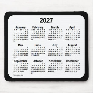 2027 White on Black Calendar by Janz Two Tone Mouse Pad