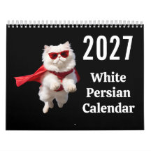 2027 White Persian Cat Calendar