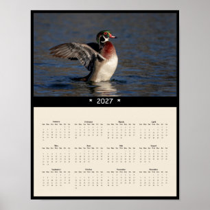 2027 Wood Duck Wall Calendar - Male Drake Poster