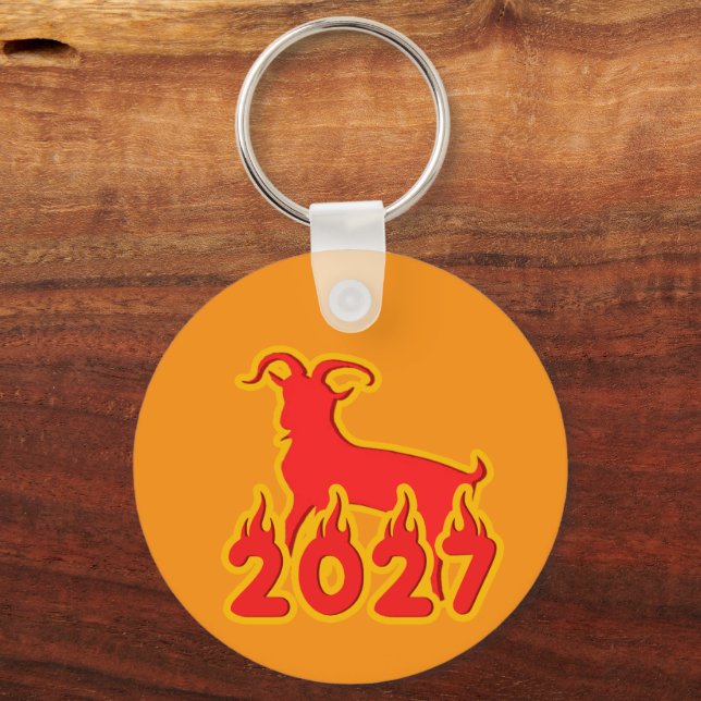 2027 Year Of The Fire Goat Keychain (Front)