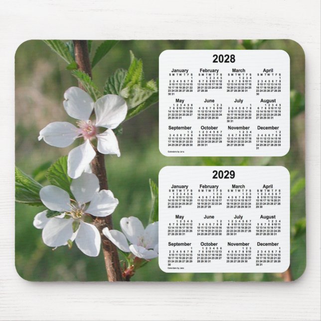 2028-2029 Dogwood 2 Year Calendar by Janz Mouse Pad (Front)