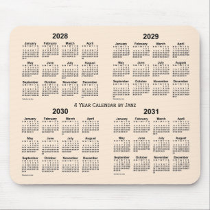 2028-2031 Antique White 4 Year Calendar by Janz Mouse Pad