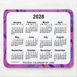 2028 Magenta Holiday Art Calendar by Janz Mouse Pad
