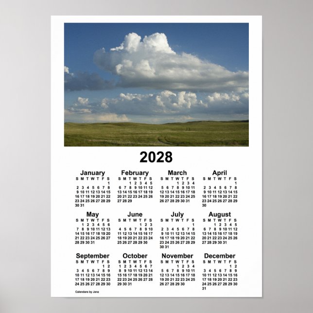 2028 Nebraska Sandhills Calendar by Janz Poster (Front)