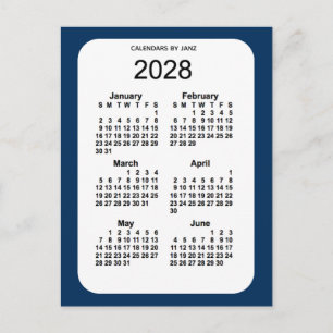 2028 Police Box Blue 6 Month Mini Calendar by Janz Postcard