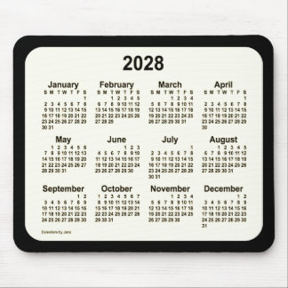 2028 Sepia on Black Calendar by Janz Two Tone Mouse Pad