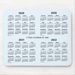 2029-2032 Alice Blue 4 Year Calendar by Janz Mouse Pad