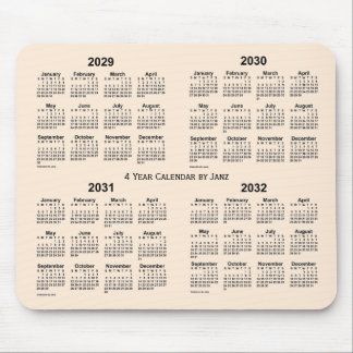 2029-2032 Antique White 4 Year Calendar by Janz Mouse Pad